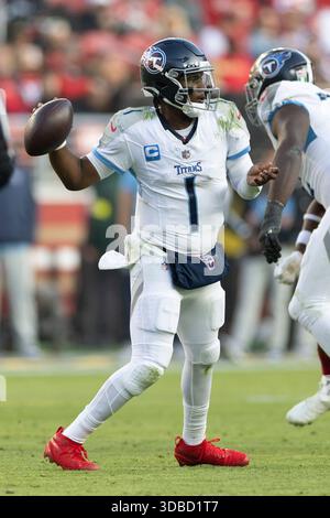 Tennessee Titans quarterback Cam Ward attends NFL football practice ...