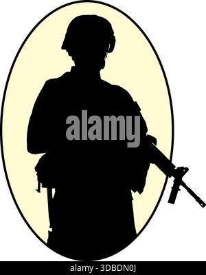 Military Silhouette Illustration Stock Vector