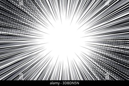Pop art manga comic background. Black and white vector illustration. Stock Vector