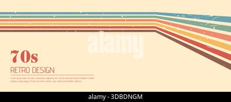 Stripe rainbow groovy. Artistic vintage poster with bold wavy lines and abstract motifs. Retro or modern interior decor. Vector illustration Stock Vector