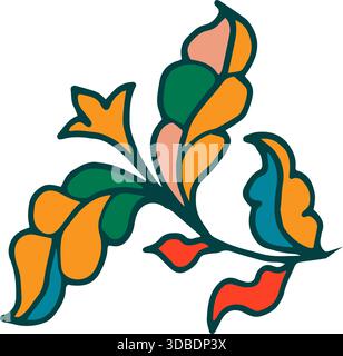 Triangle shaped folk foliage vector clipart Stock Vector