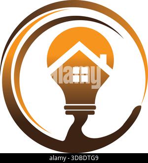Home Lightbulb Real Estate Home and Idea Logo Vector Template Stock Vector