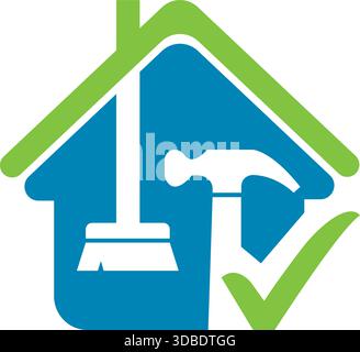 Home Maintenance Tools Logo Design for Repair Services or vector icon Stock Vector