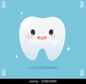 Healthy tooth character as a cute cartoon for cleaning teeth and ...