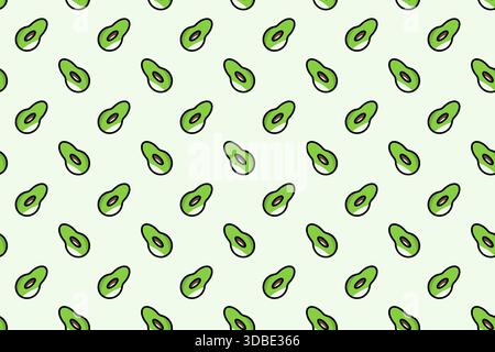Avocado Pattern Seamless Cartoon Design Stock Vector