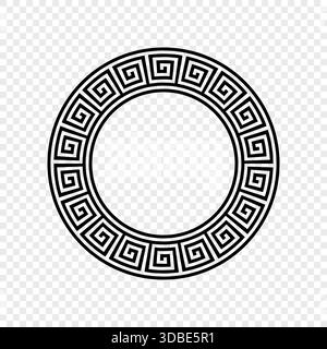 Greek circle frame. Greek meander Stock Vector
