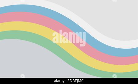 Layered pastel arcs integrated with thin curved lines. Stock Vector