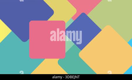 Abstract composition of overlapping squares and rectangles with soft gradients, minimal geometric pattern Stock Vector