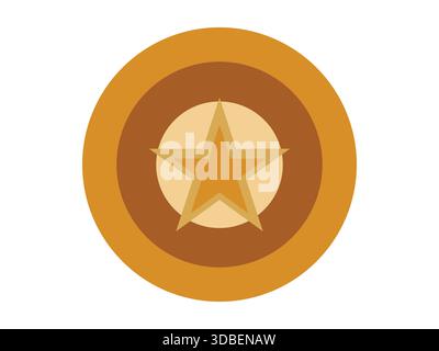 Clean and modern vector illustration of a circle star icon, ideal for UI and UX design, mobile apps, websites, ratings, badges, awards, and digital in Stock Vector