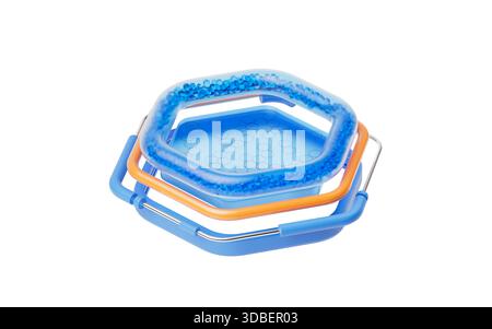 Abstract transparent hexagonal glass stage, 3d rendering. 3D illustration. Stock Photo