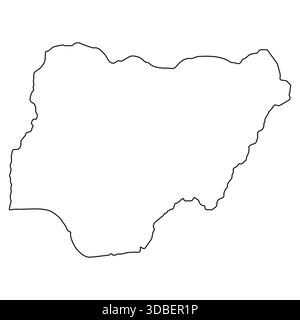 Nigeria map. Blank vector map of the Country. Borders of Nigeria for ...