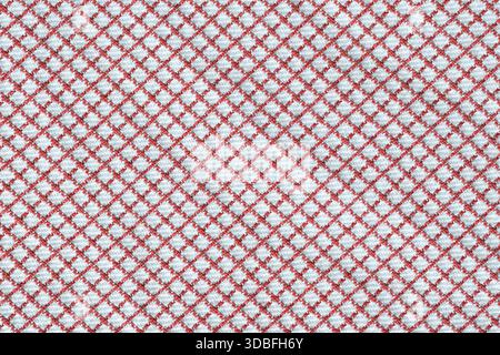 Red Plaid Fabric background textured Stock Photo