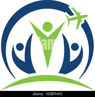 Travel and Community Care Logo Icon Vector Design Stock Vector