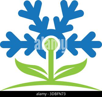 Blue Leaf Tree Logo Design Nature flora environment care icon vector template Stock Vector