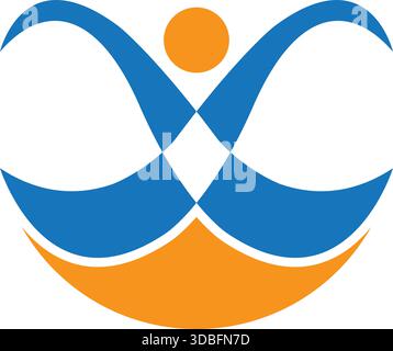Abstract Wellness People Logo Vector Design for Modern Fitness and Coaching Stock Vector