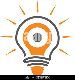Creative Idea Light Bulb Icon Design for Innovation and Startup Vector Brand Stock Vector