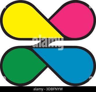 Colorful Infinity Symbol Logo Design for Creative Studio Vector Template Stock Vector