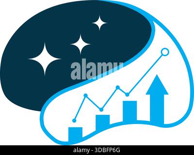 Creative Brain Chart Logo Design Analytics data science idea icon vector template Stock Vector