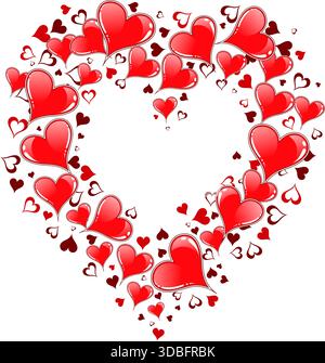 Valentines Day Card with Hearts, element for design, vector illustration Stock Vector