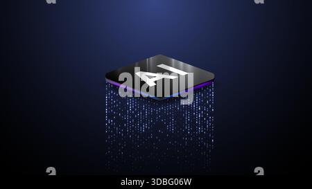 Isometric cpu processor. Chipset concept. High-tech computing power and artificial intelligence. Vector illustration. Stock Vector