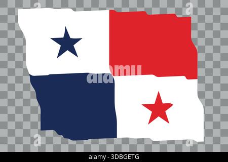 Waving Flag of Panama. National symbol in official colors. Template icon. Abstract vector background. Fluttering effect Stock Vector