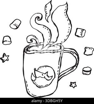 Cup with a little fox Stock Vector