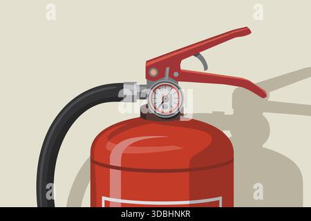 Red Fire Extinguisher Safety Equipment Minimal Vector Stock Vector