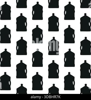Vector seamless pattern of water cooler silhouette Stock Vector