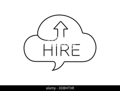 Hire line art illustration concept recruitment teamwork business growth strategy Stock Vector