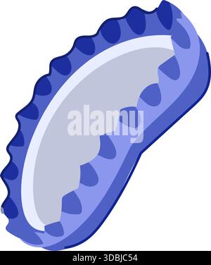 Blue beer bottle cap illustration on white background Stock Vector