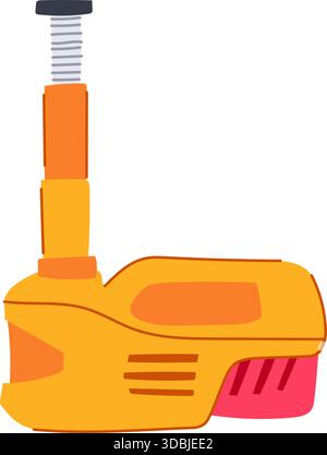Yellow car jack tool lifting vehicle maintenance concept Stock Vector
