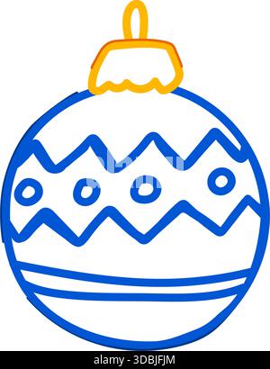 Christmas ornament illustration featuring abstract pattern and hanger Stock Vector