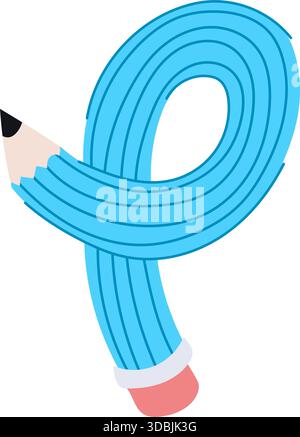 Blue pencil bending and looping for creative ideas Stock Vector