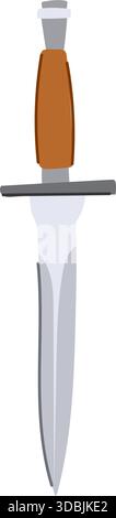 Dagger with brown handle vector illustration Stock Vector
