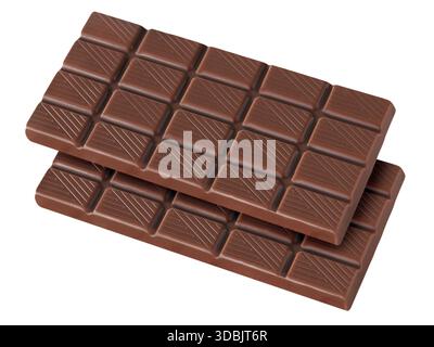 2 Bars of chocolate isolated on white background Stock Photo