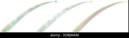 Translucent rainbow with star. Vector template on a transparent background Stock Vector