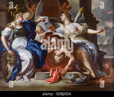 An Allegory of Louis XIV (oil sketch), painting in oil on canvas by Francesco Solimena, circa 1700 Stock Photo