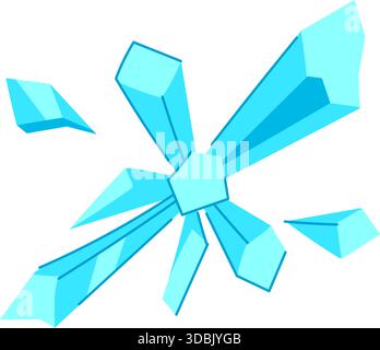 Ice blast spreading energy and freezing crystals Stock Vector