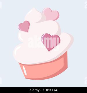 Heart Cupcake Cute Illustration Stock Vector