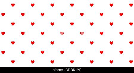 Simple red heart icons seamless pattern. Valentine's Day vector background Stock Vector