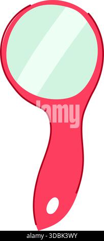 Red handheld personal accessory with reflective surface Stock Vector