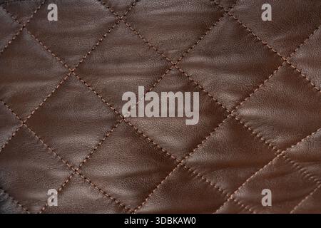 Brown Quilted Leather Texture Background. High quality photo Stock Photo