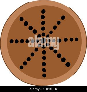 Ornate manhole cover illustration with radiating dot pattern Stock Vector