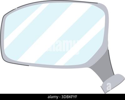 Car side mirror reflecting safety and driving vision Stock Vector