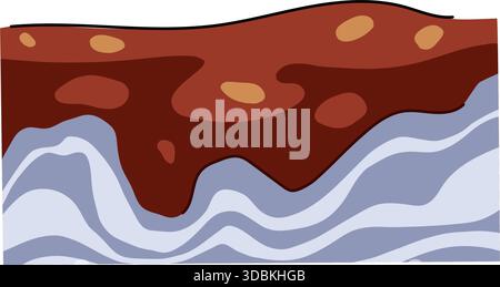 Soil layers cross section showing earth geology structure Stock Vector