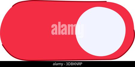 Red toggle switch illustrating off digital state Stock Vector