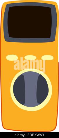 Yellow multimeter measuring electricity electrical circuit power Stock Vector