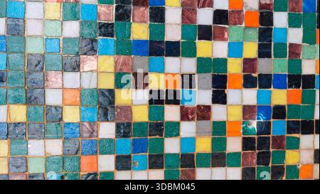 Multiple colorful small mosaics as a background Stock Photo