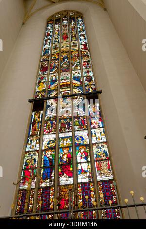 Stained glass from Frauenkirche in Munich, Germany. Stock Photo