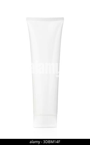 Plastic tube for cosmetics and body care. Isolated on a white background. Stock Photo